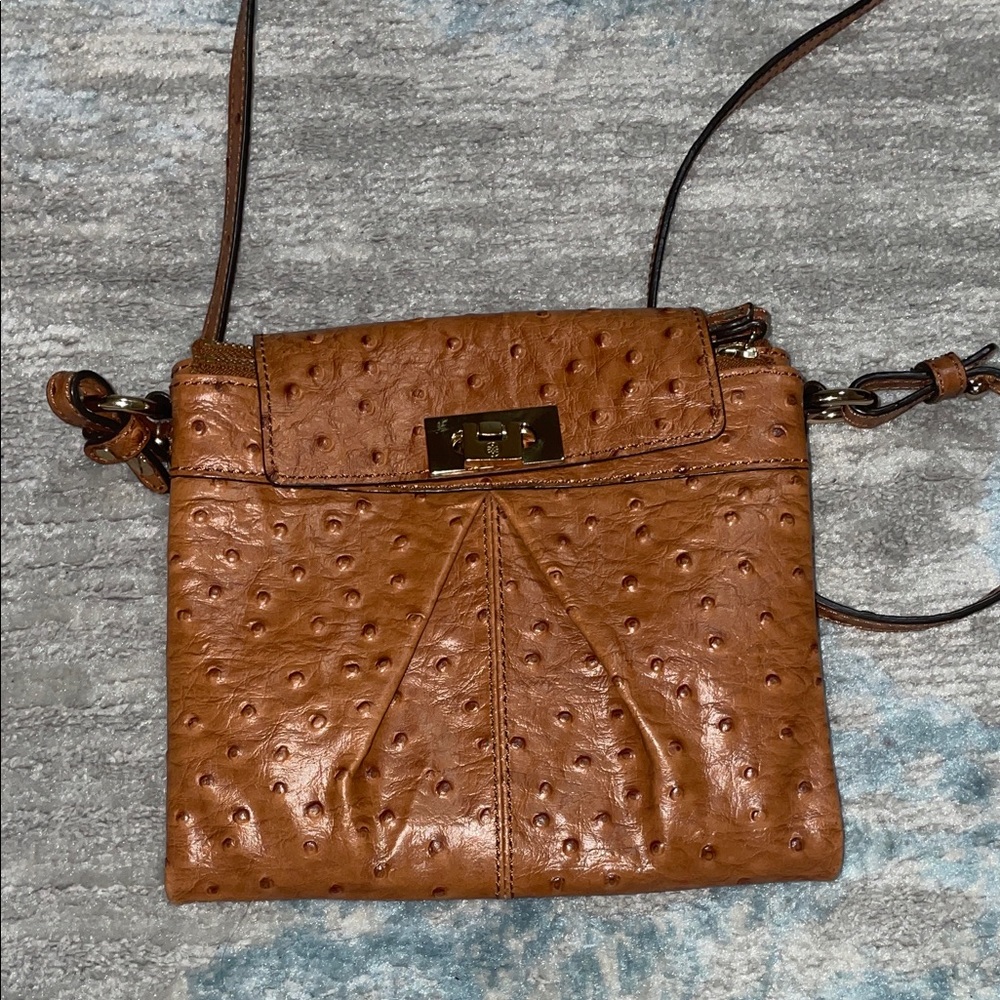 Antonio Melani Brown Leather Crossbody Bag